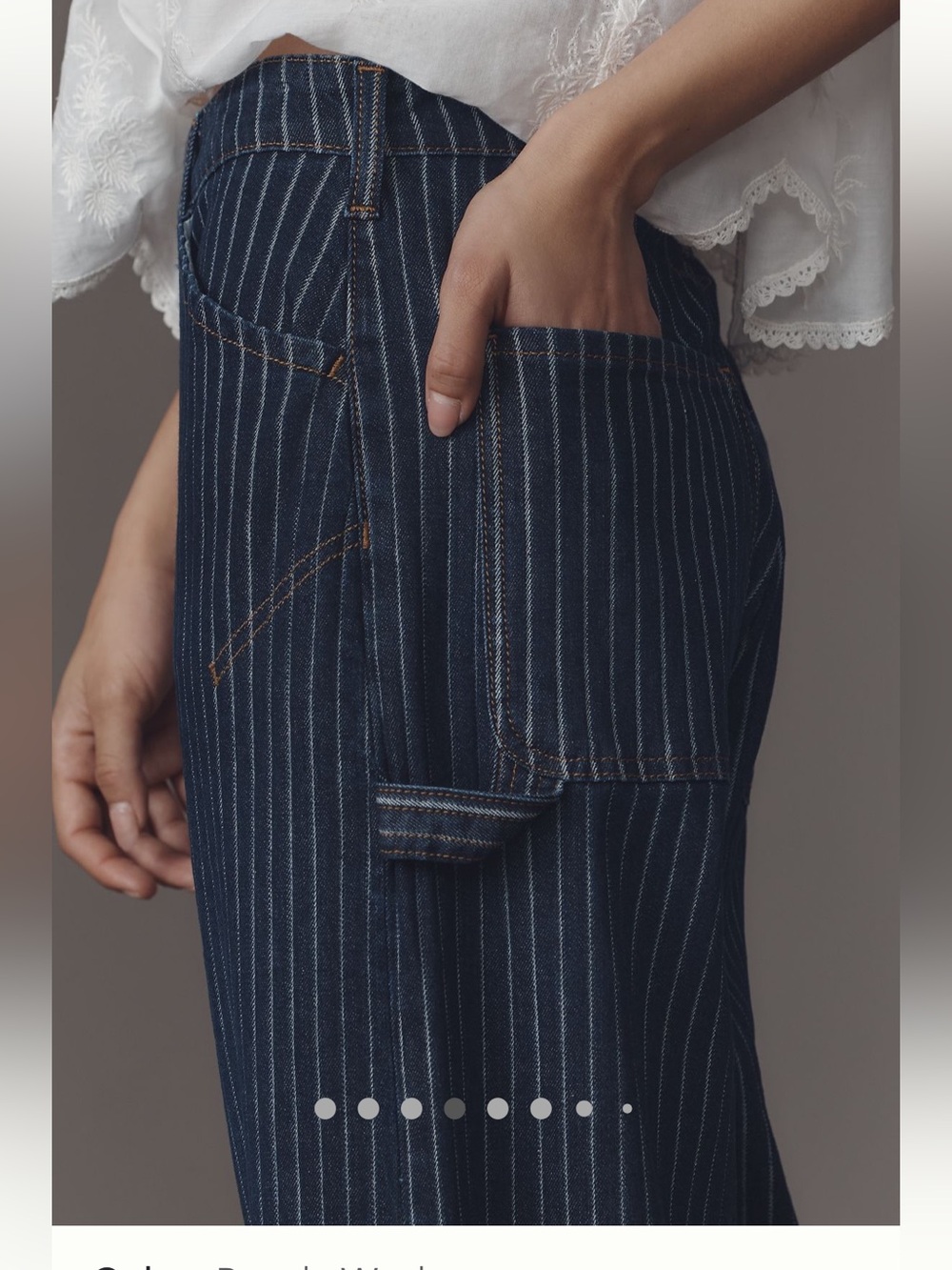 Kayden High Rise Railroad Stripe Carpenter Barrel Jeans by Pilcro Size 31P - Picture 6 of 7
